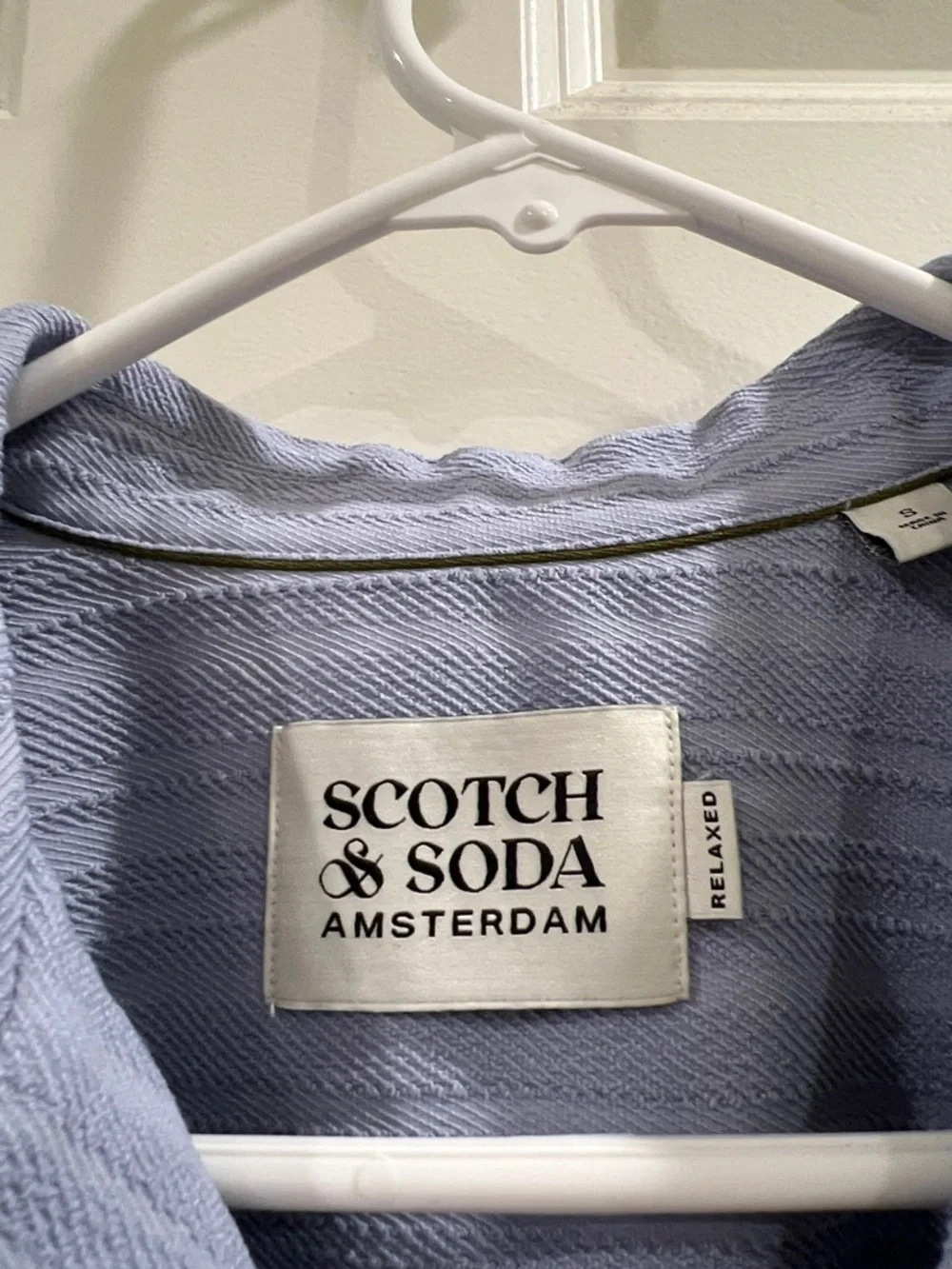 Men’s Scotch and Soda textured stripe pocket short sleeve button down size small - Picture 2 of 8